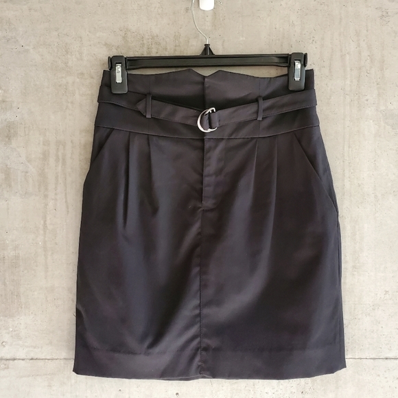 CLUB MONACO Black belted pencil skirt / Size 0 - Picture 1 of 6